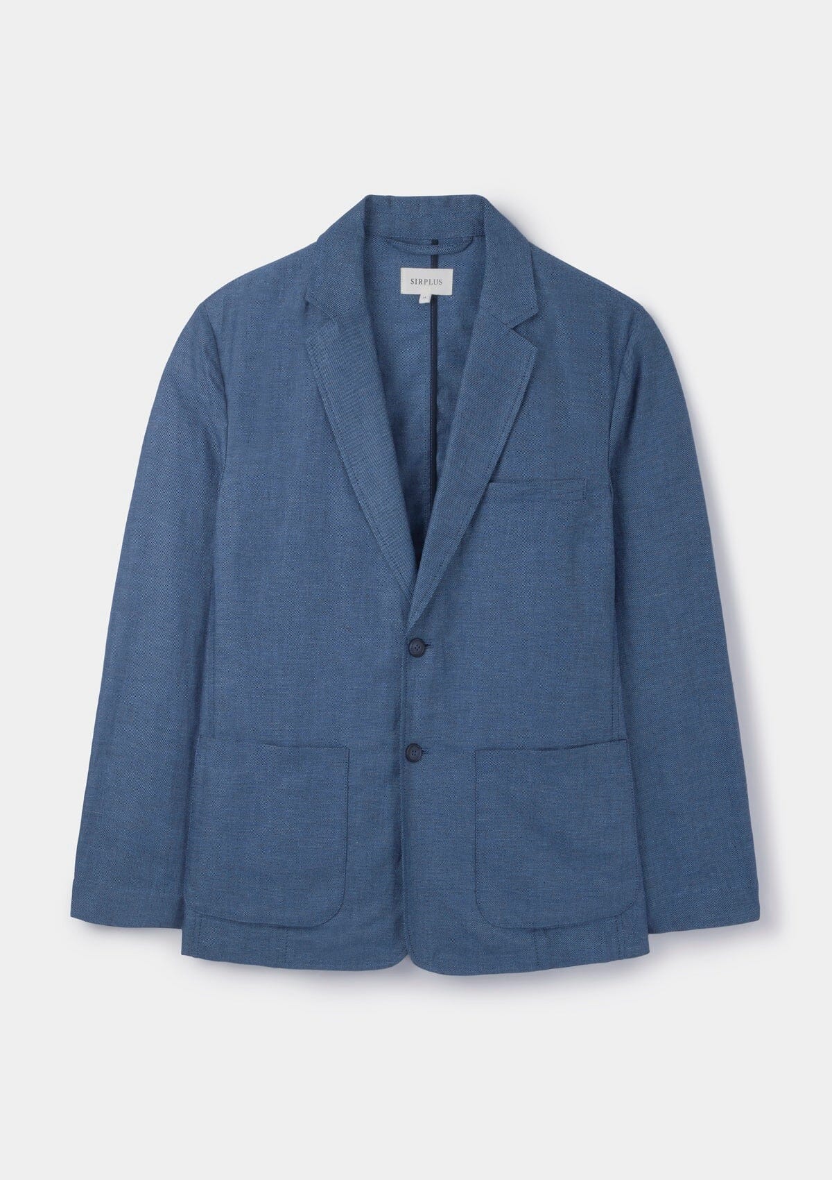 Steel Blue Cotton Linen Blazer