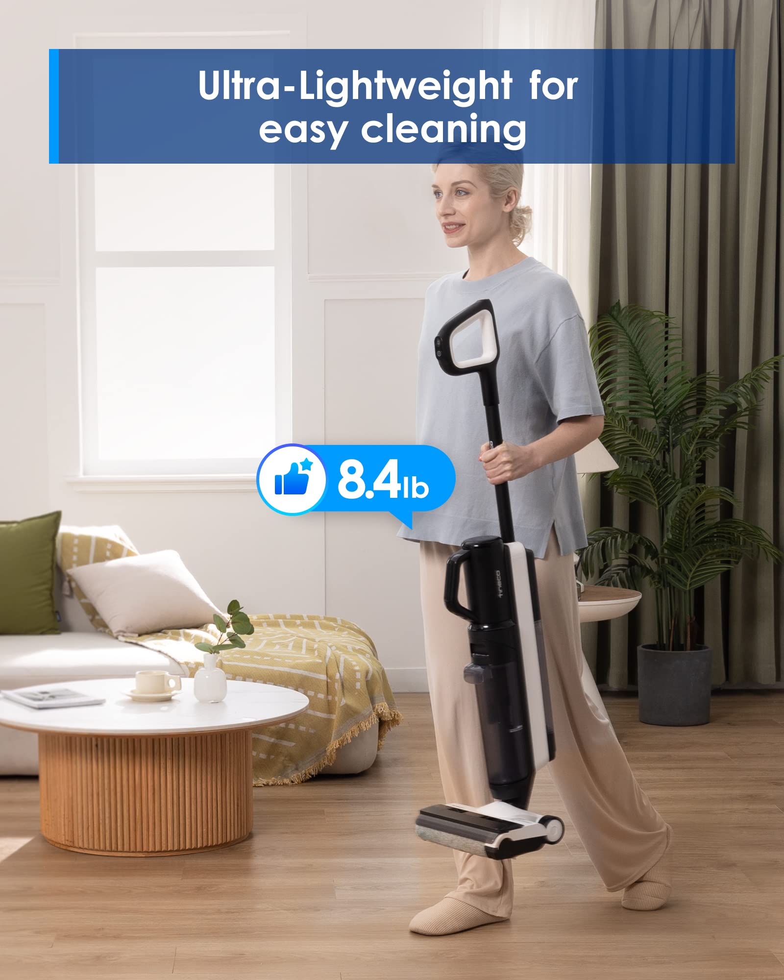 Tineco Smart Wet Dry Vacuum Cleaners, Floor Cleaner Mop 2-in-1 Cordless Vacuum for Multi-Surface, Lightweight and Handheld, Floor ONE S5 Combo