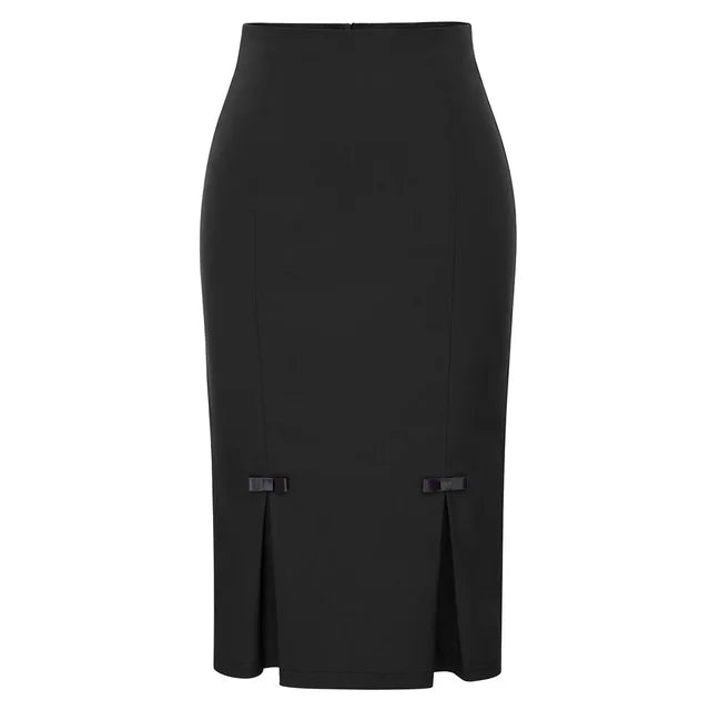 Fashion Women Lady Bow-Knot Hips-Wrapped Bodycon Slim Basic Tube Pencil Skirt