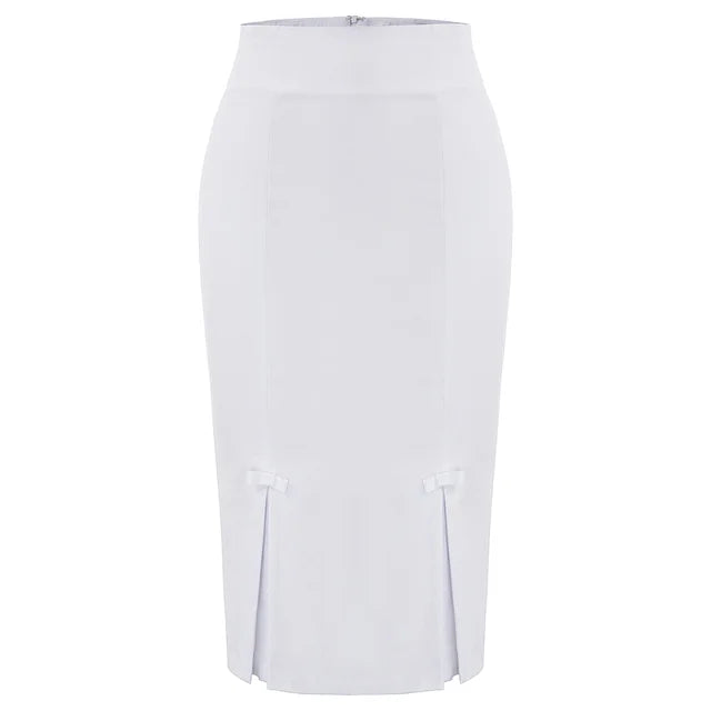 Fashion Women Lady Bow-Knot Hips-Wrapped Bodycon Slim Basic Tube Pencil Skirt
