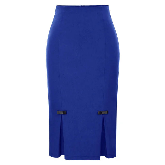 Fashion Women Lady Bow-Knot Hips-Wrapped Bodycon Slim Basic Tube Pencil Skirt