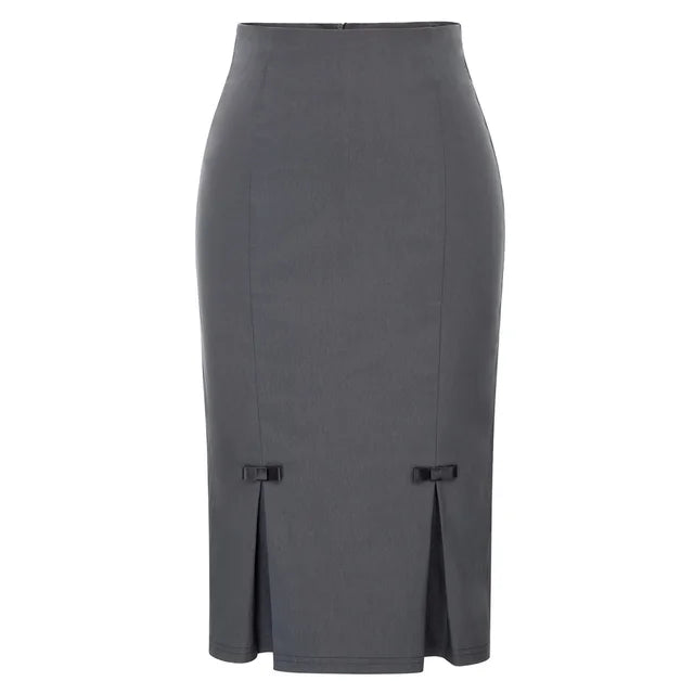 Fashion Women Lady Bow-Knot Hips-Wrapped Bodycon Slim Basic Tube Pencil Skirt