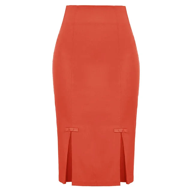 Fashion Women Lady Bow-Knot Hips-Wrapped Bodycon Slim Basic Tube Pencil Skirt