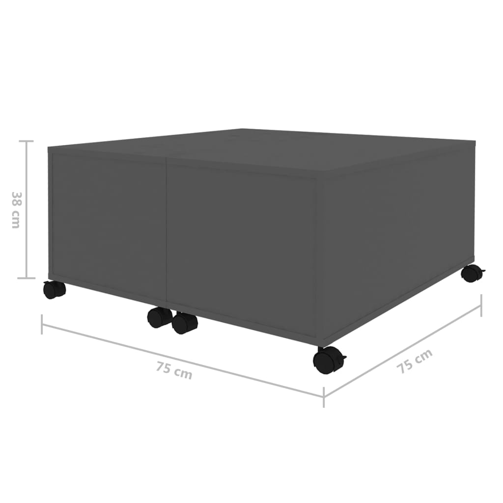 vidaXL Coffee Table Grey 75x75x38 cm Engineered Wood