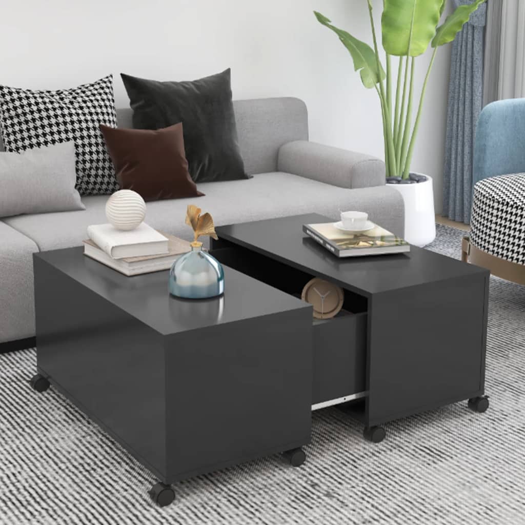 vidaXL Coffee Table Grey 75x75x38 cm Engineered Wood