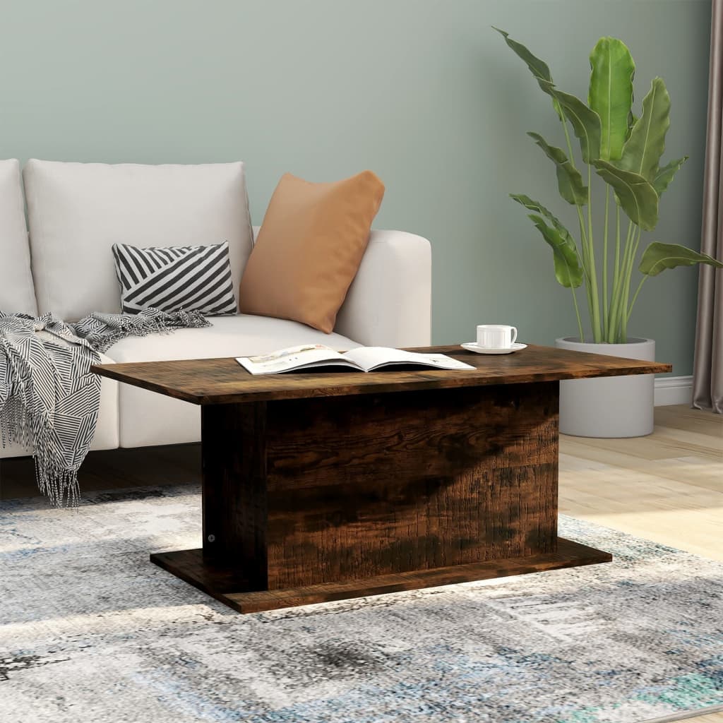 vidaXL Coffee Table Smoked Oak 102x55.5x40 cm Engineered Wood