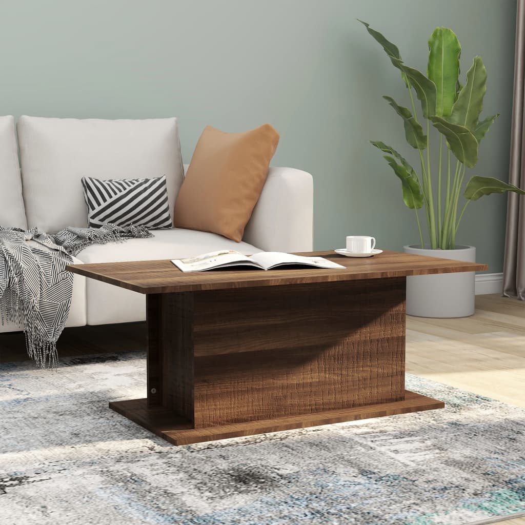 vidaXL Coffee Table Brown Oak 102x55.5x40 cm Engineered Wood