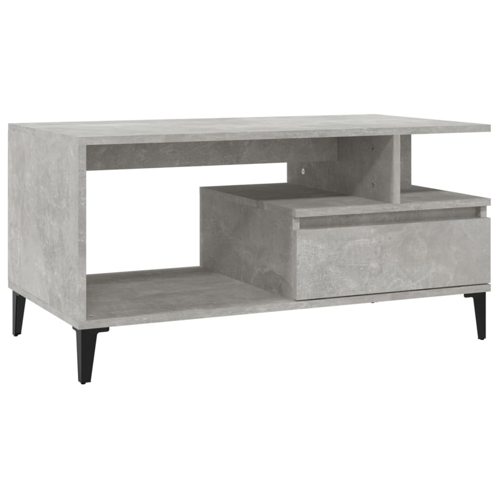 vidaXL Coffee Table  Concrete Grey 90x49x45 cm Engineered Wood