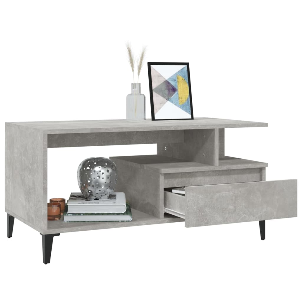 vidaXL Coffee Table  Concrete Grey 90x49x45 cm Engineered Wood