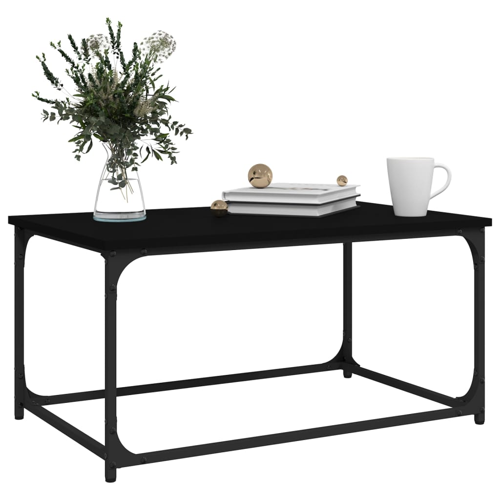 vidaXL Coffee Table Black 80x50x40 cm Engineered Wood and Iron
