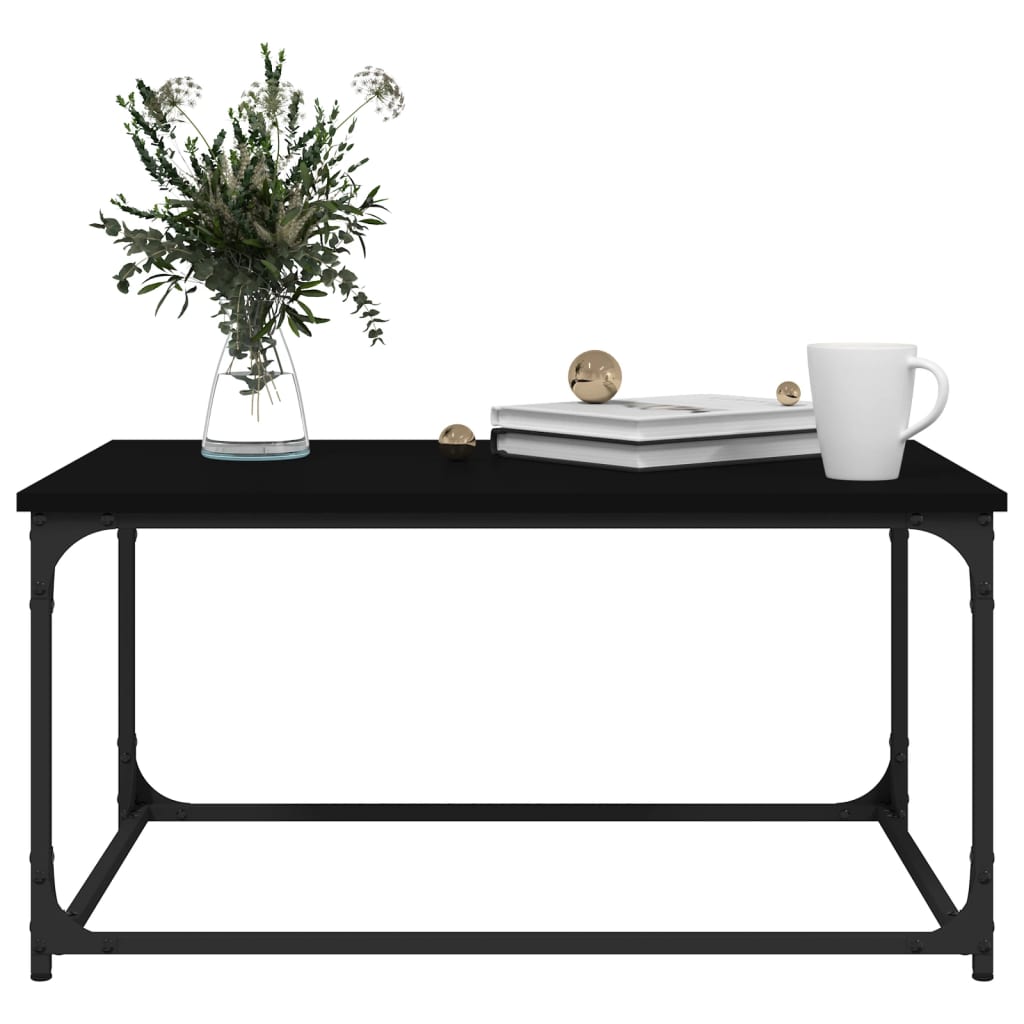 vidaXL Coffee Table Black 80x50x40 cm Engineered Wood and Iron