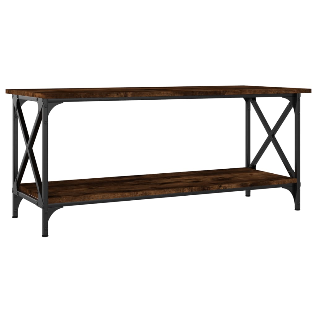 vidaXL Coffee Table Smoked Oak 100x45x45 cm Engineered Wood and Iron