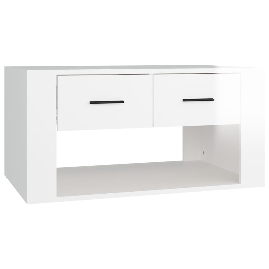 vidaXL Coffee Table High Gloss White 80x50x40 cm Engineered Wood