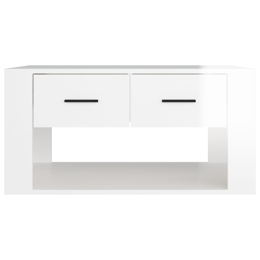 vidaXL Coffee Table High Gloss White 80x50x40 cm Engineered Wood