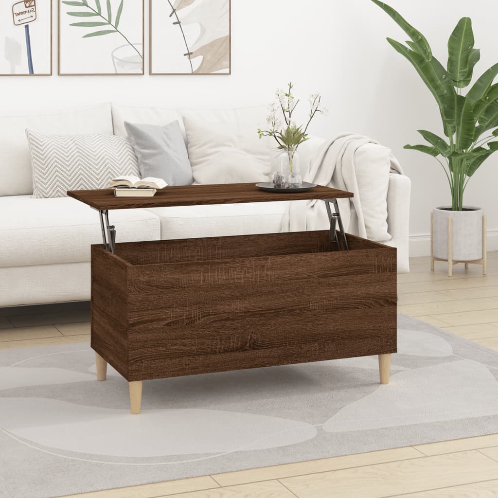 vidaXL Coffee Table Brown Oak 90x44.5x45 cm Engineered Wood