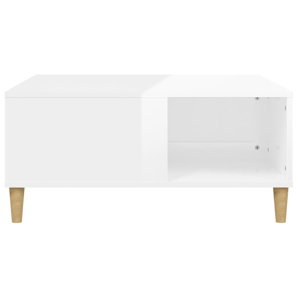 vidaXL Coffee Table High Gloss White 80x80x36.5 cm Engineered Wood