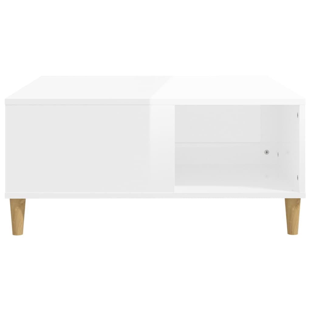 vidaXL Coffee Table High Gloss White 80x80x36.5 cm Engineered Wood