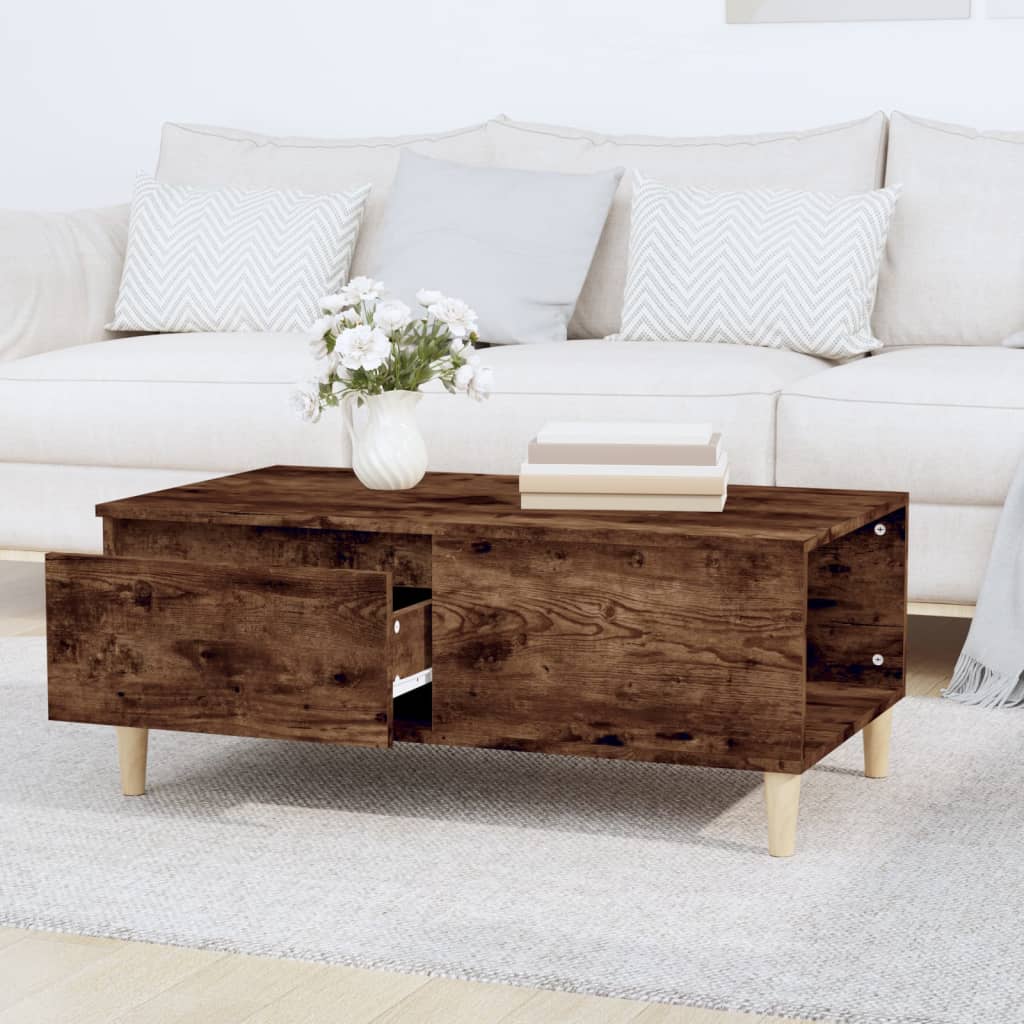 vidaXL Coffee Table Smoked Oak 90x50x36.5 cm Engineered Wood