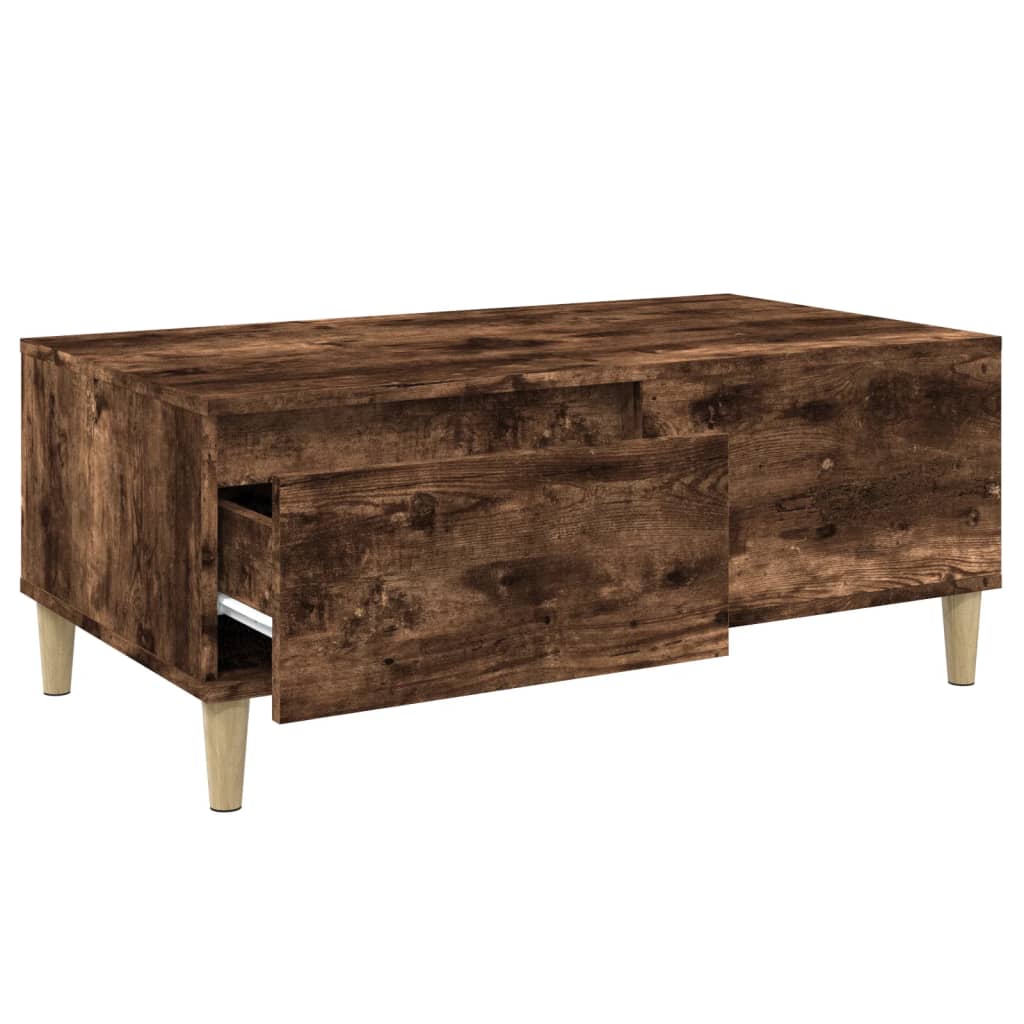 vidaXL Coffee Table Smoked Oak 90x50x36.5 cm Engineered Wood