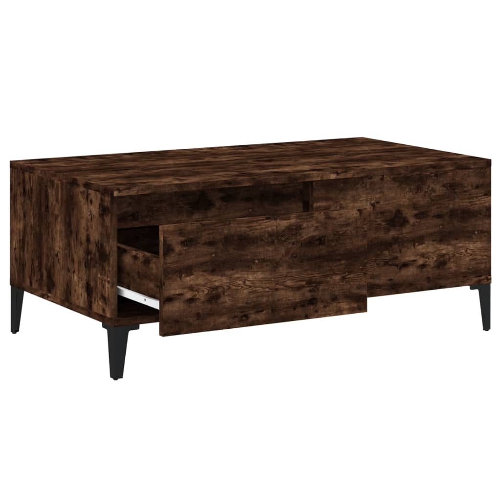 vidaXL Coffee Table Smoked Oak 90x50x36.5 cm Engineered Wood