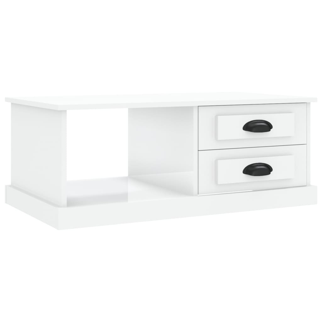 vidaXL Coffee Table High Gloss White 90x50x35 cm Engineered Wood