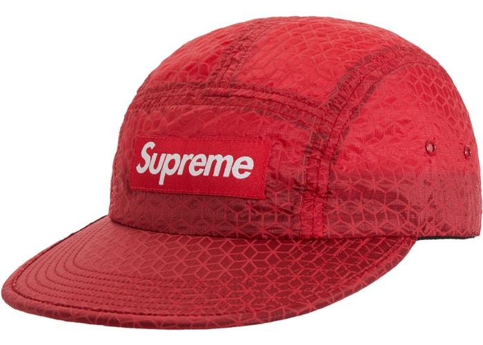 Supreme Geometric Ripstop Camp Cap- Red