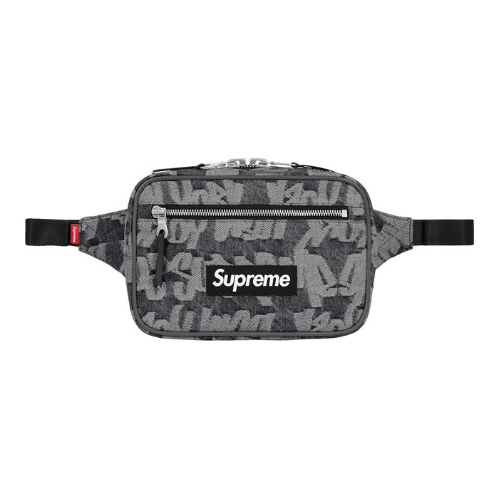 Supreme Fat Tip Jacquard Denim Waist Bag- Black