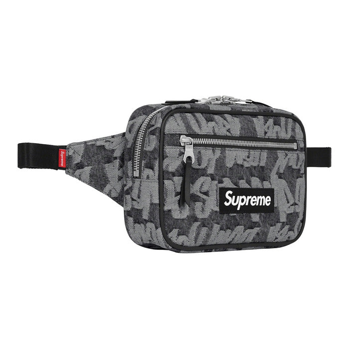 Supreme Fat Tip Jacquard Denim Waist Bag- Black