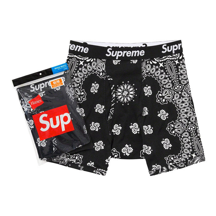 Supreme?/Hanes? Bandana Boxer Briefs (2 Pack)- Black