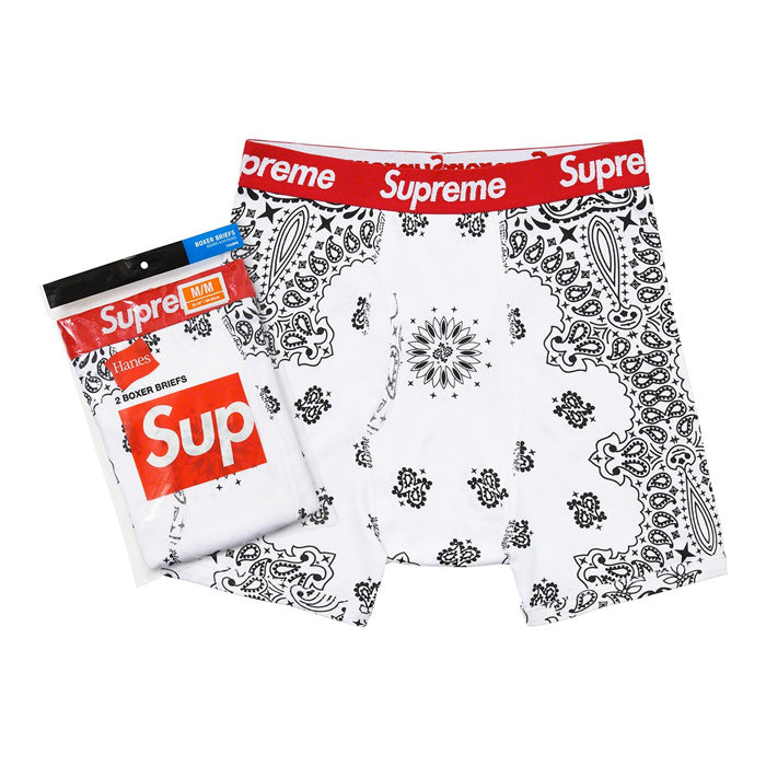 Supreme?/Hanes? Bandana Boxer Briefs (2 Pack)- White