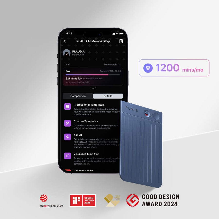 PLAUD NOTE & AI Annual Pro Plan
