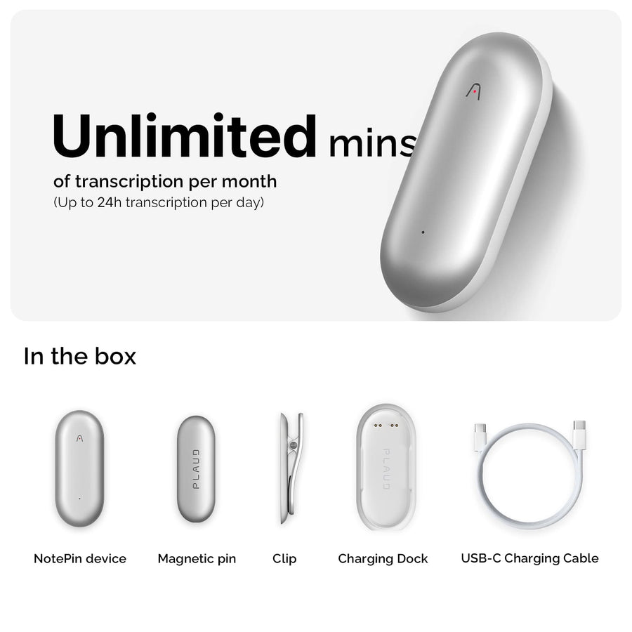 PLAUD NotePin & AI Annual Unlimited Plan
