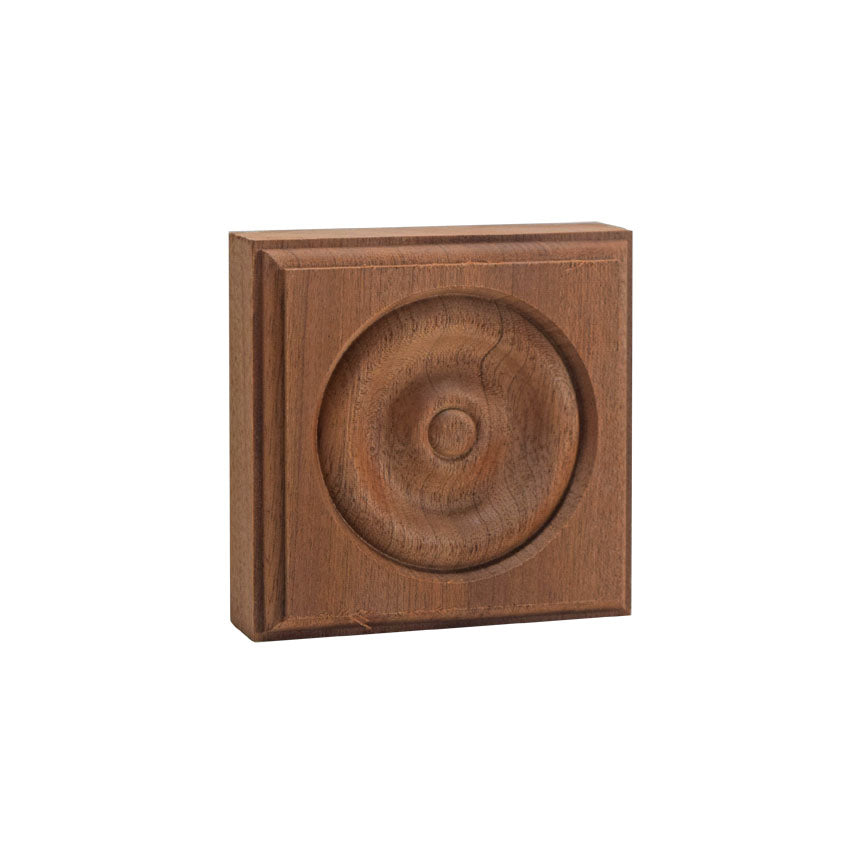 Hardwood Casing Corner Rosette Block 1 inch x 3 inch Square EWAP30