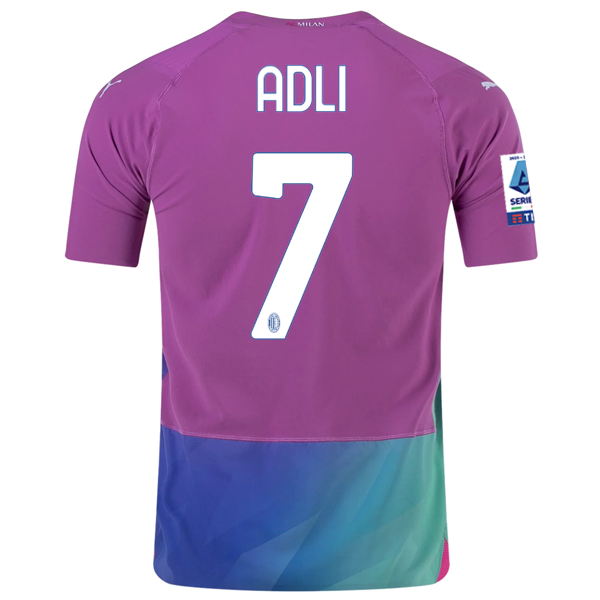 Puma AC Milan Authentic Yacine Adli Third Jersey w/ Serie A Patch 23/24 (Ravish/Royal Sapphire)