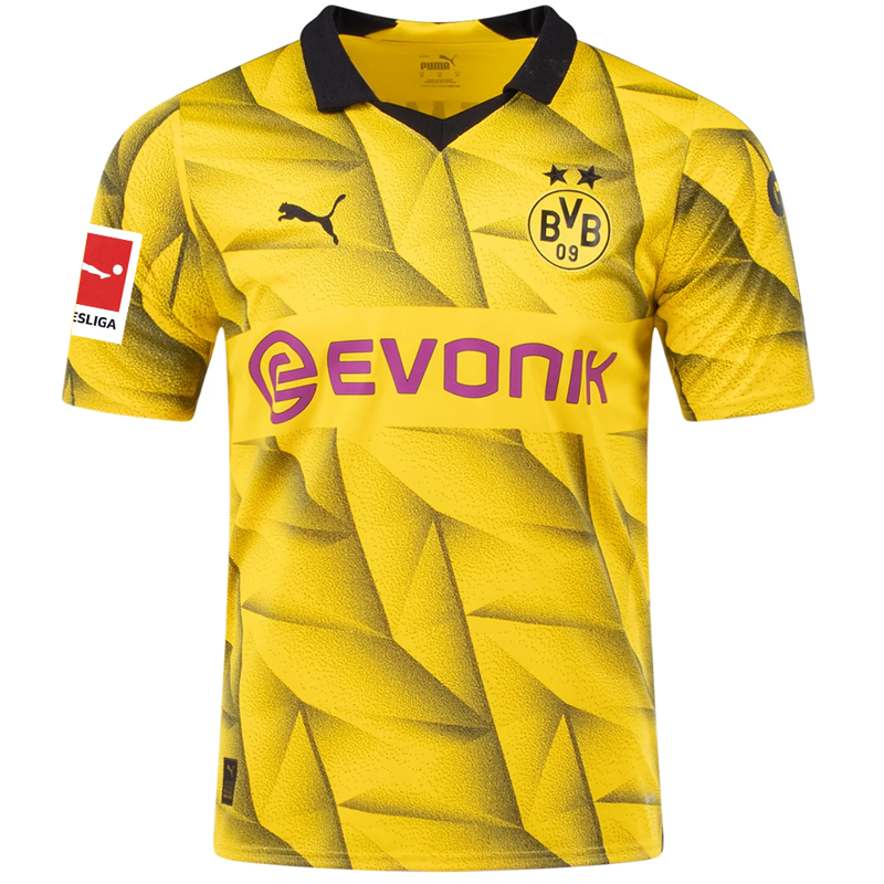 Puma Mens Borussia Dortmund Emre Can Third Jersey w/ Bundesliga Patch 23/24 (Cyber Yellow/Puma Black)