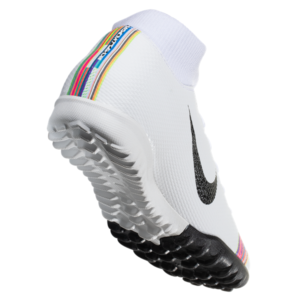 Nike SuperflyX Academy LVL Up TF Turf Soccer Shoes (White/Multi Color)