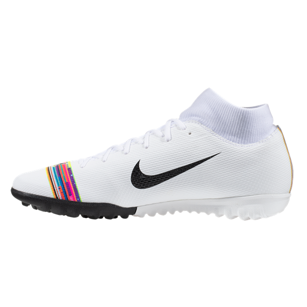 Nike SuperflyX Academy LVL Up TF Turf Soccer Shoes (White/Multi Color)