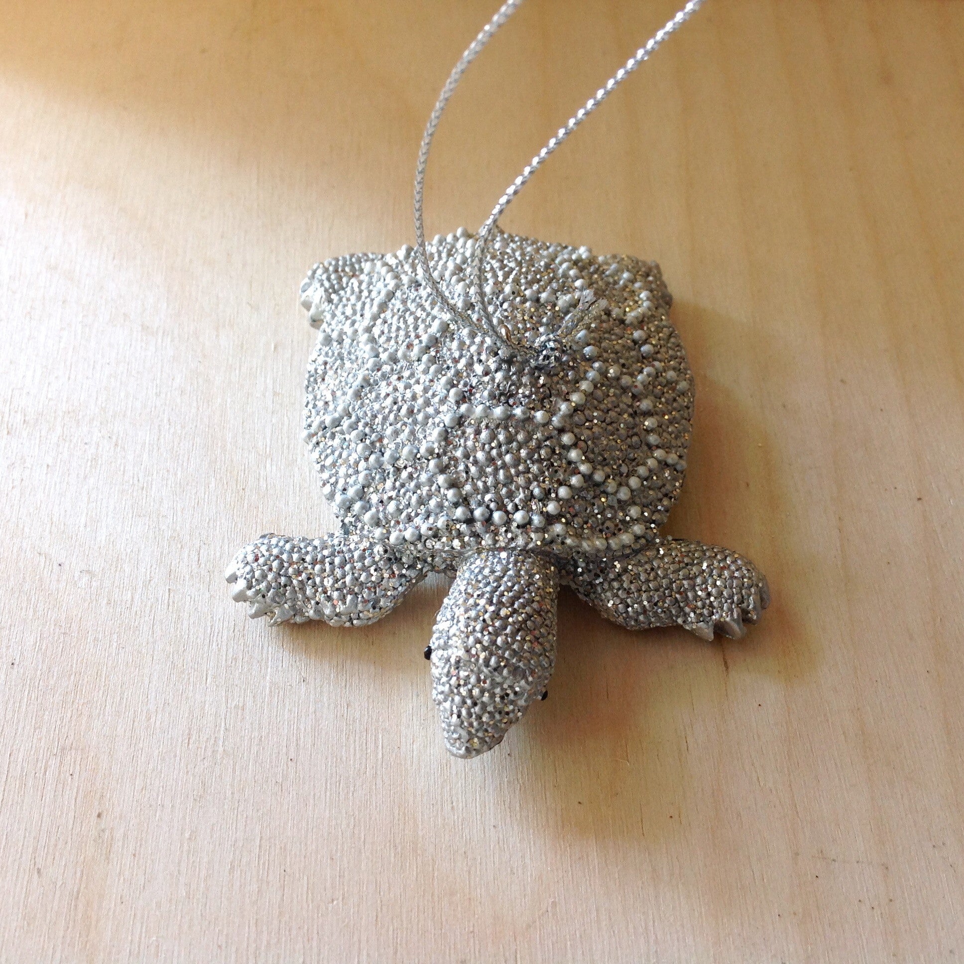 Silver Shimmer Turtle Ornament