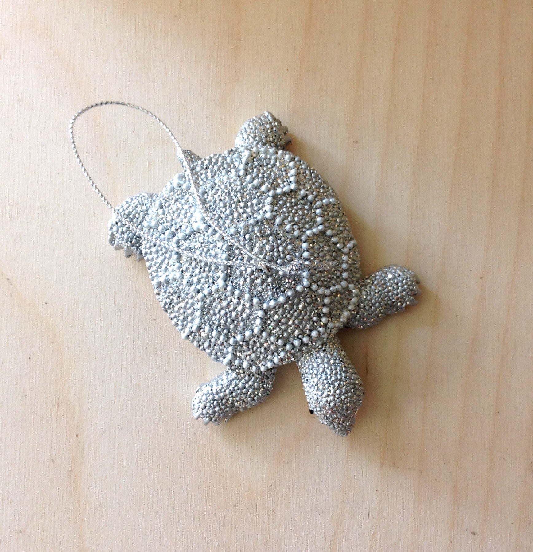 Silver Shimmer Turtle Ornament