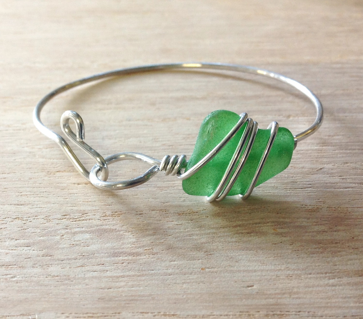 Sea Glass Wire Bracelet