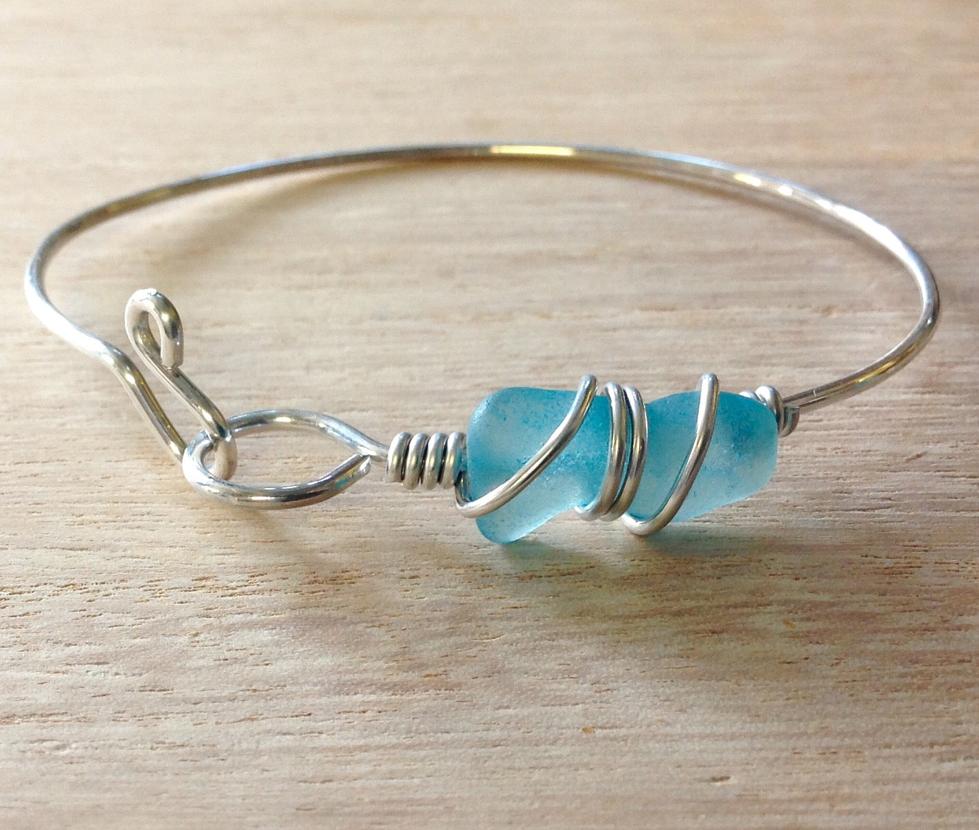 Sea Glass Wire Bracelet