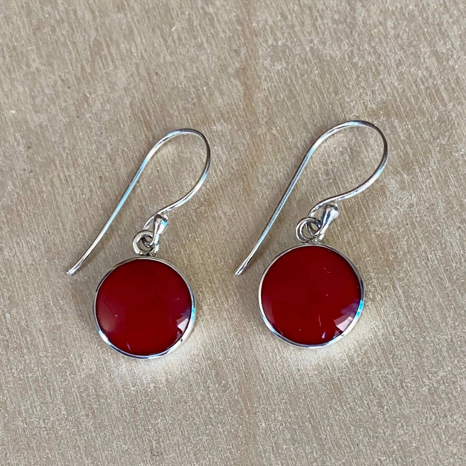 Red Coral Simple Shape Earrings