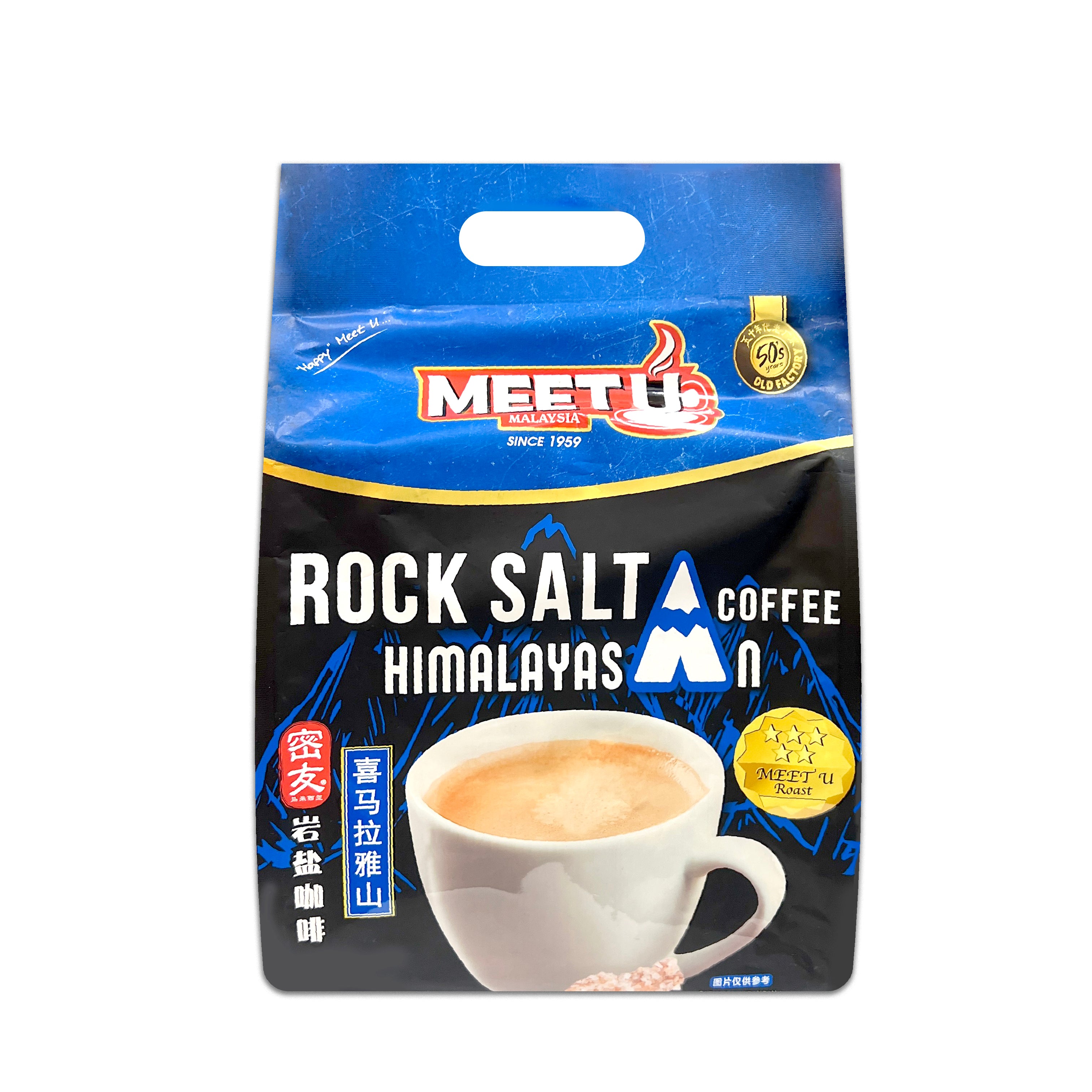 MEET U Rock Salt Himalayasan Coffee 15.80oz (448g) | (28 Stick Packs x 16g)