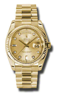 Rolex - Day-Date President Yellow Gold - Fluted Bezel