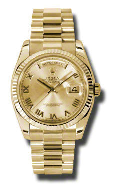 Rolex - Day-Date President Yellow Gold - Fluted Bezel