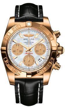 Breitling - Chronomat 41 Rose Gold Polished Bezel - Croco Strap