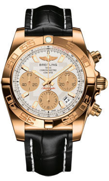 Breitling - Chronomat 41 Rose Gold Polished Bezel - Croco Strap