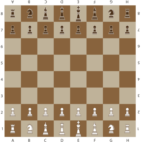 Set up of the chessmen on the board