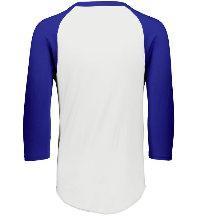 Augusta 2.0 White/Purple 3/4 Sleeve Adult Baseball Tee