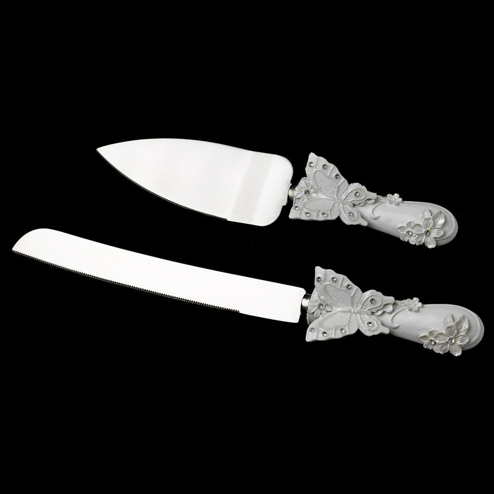 Floral Butterfly Bridal Weddng Cake Server Set 186